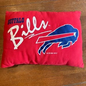 Vintage 1994 Buffalo Bills Pillow Red Football NFL 17”x14”